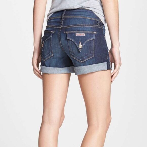Hudson Croxley Mid Thigh Mid-Rise Cuffed Denim Shorts Stel size 24 - Picture 2 of 12